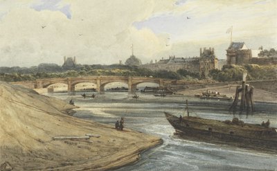 Pont de la Concorde and the Palais des Tuileries from the Cours la Reine by Francois Louis Thomas Francia